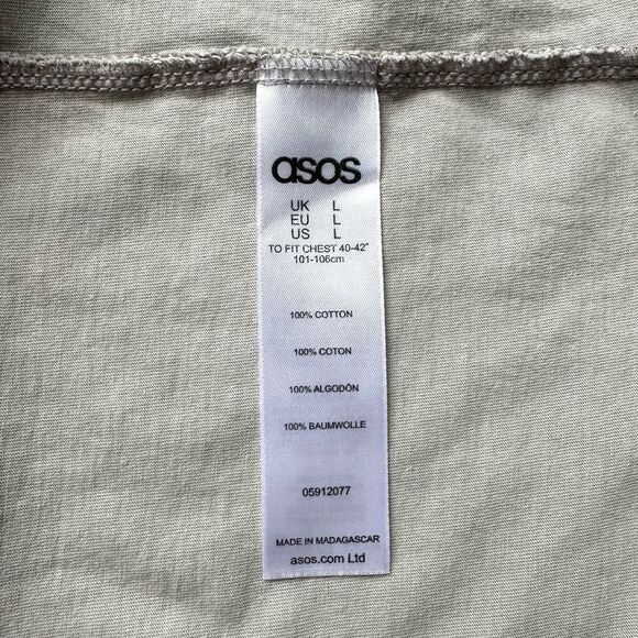 🔃Asos Gray Scoop Cut Neckline Cotton Short Sleeve Tee Shirt - Picture 4 of 5